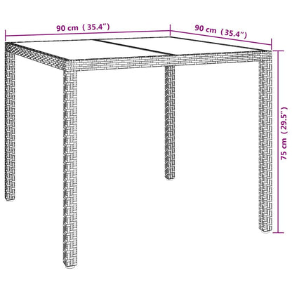 Tavolo da Giardino Beige 90 x 90 x 75 cm polyrattan | homemem39