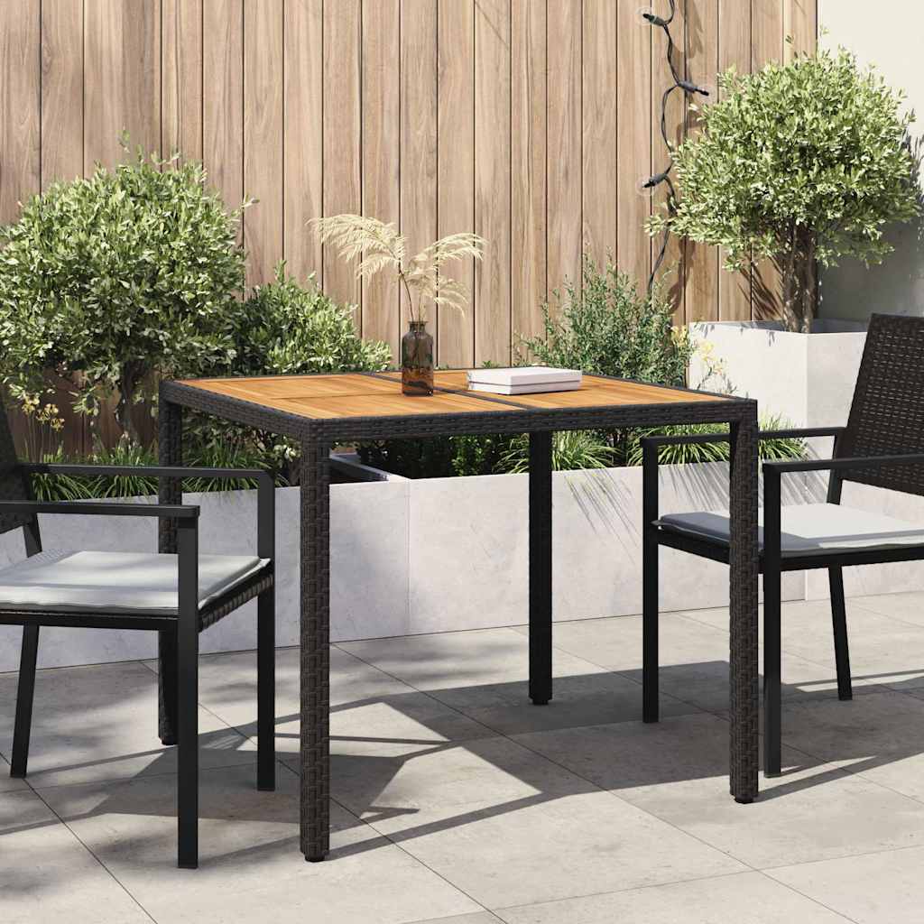 Tavolo da Giardino Nero 90 x 90 x 75 cm polyrattan | homemem39