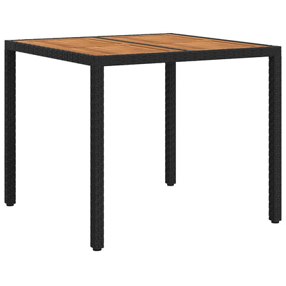 Tavolo da Giardino Nero 90 x 90 x 75 cm polyrattan | homemem39