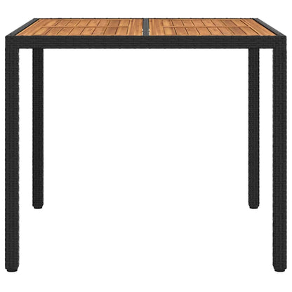 Tavolo da Giardino Nero 90 x 90 x 75 cm polyrattan | homemem39