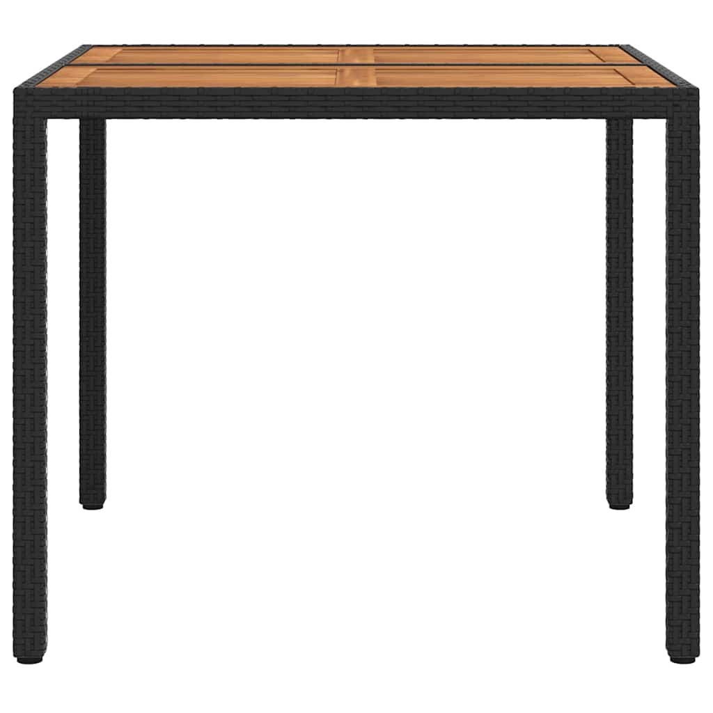 Tavolo da Giardino Nero 90 x 90 x 75 cm polyrattan | homemem39