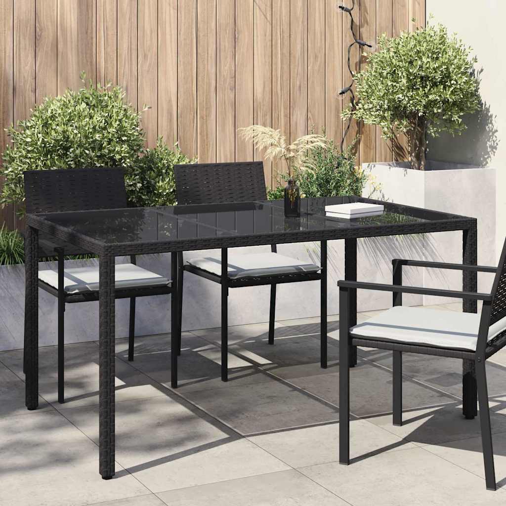 Tavolo da Giardino Nero 150 x 90 x 75 cm polyrattan | homemem39