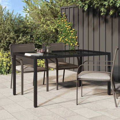 Tavolo da Pranzo da Giardino Nero 150 x 90 x 75 cm polyrattan