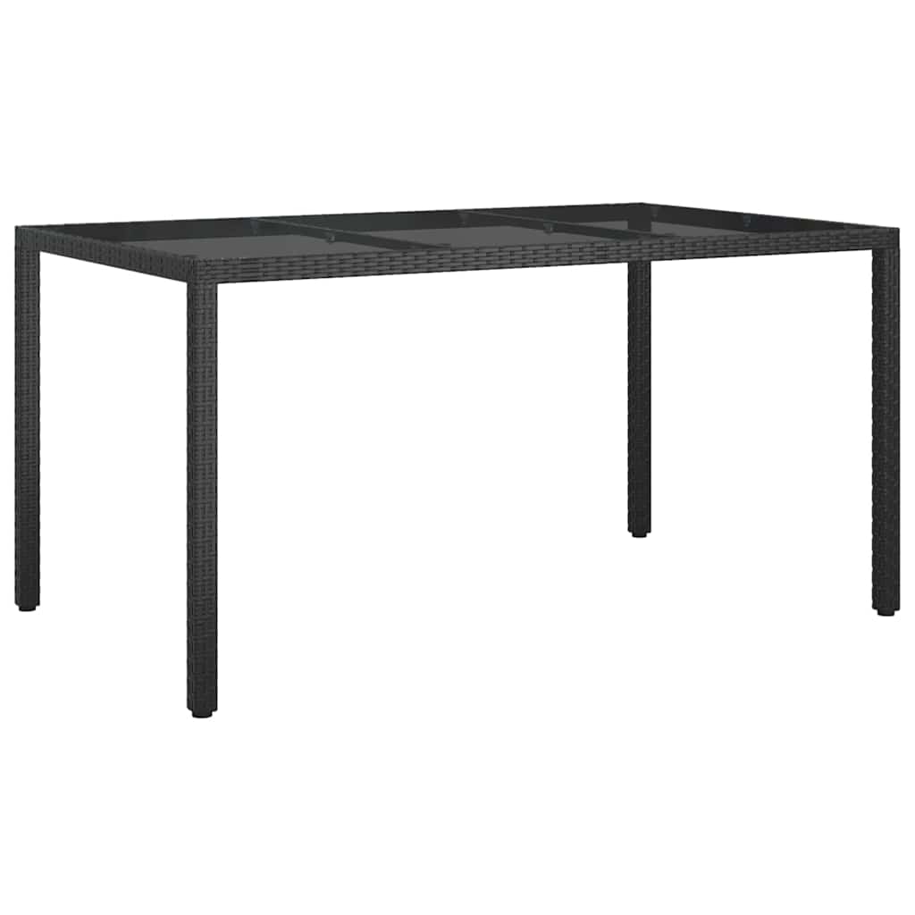 Tavolo da Pranzo da Giardino Nero 150 x 90 x 75 cm polyrattan