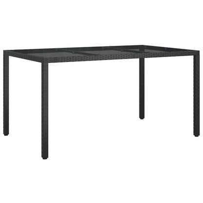 Tavolo da Pranzo da Giardino Nero 150 x 90 x 75 cm polyrattan