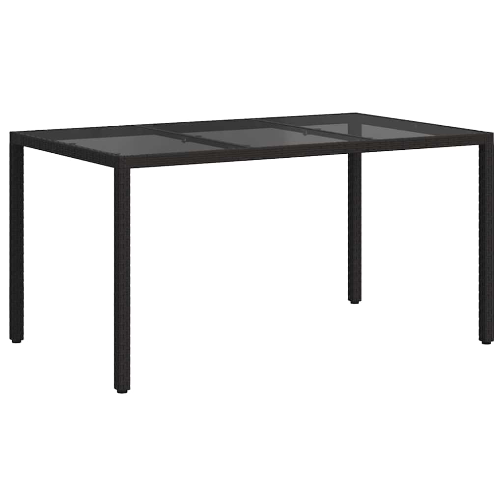 Tavolo da Giardino Nero 150 x 90 x 75 cm polyrattan