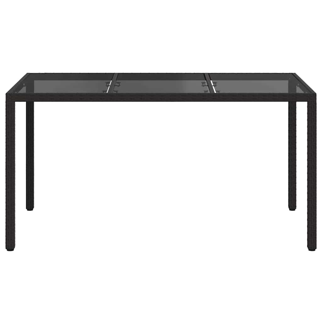 Tavolo da Pranzo da Giardino Nero 150 x 90 x 75 cm polyrattan