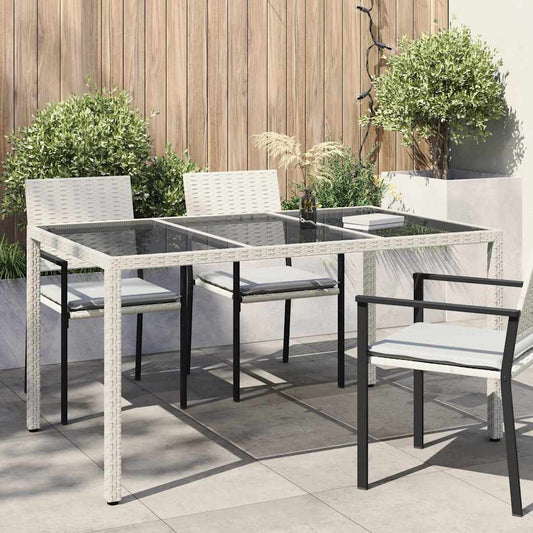 Tavolo da Giardino Bianco 150 x 90 x 75 cm polyrattan | homemem39