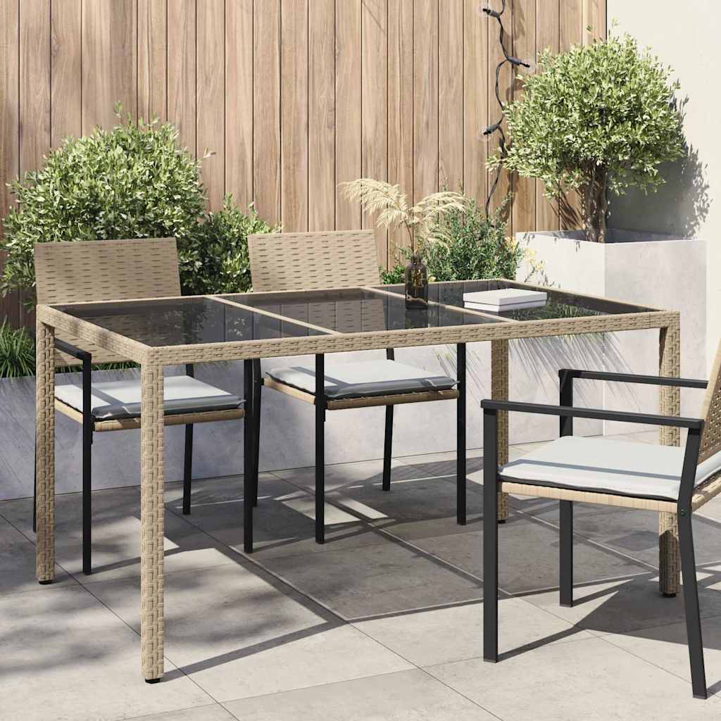 Tavolo da Giardino Beige 150 x 90 x 75 cm polyrattan