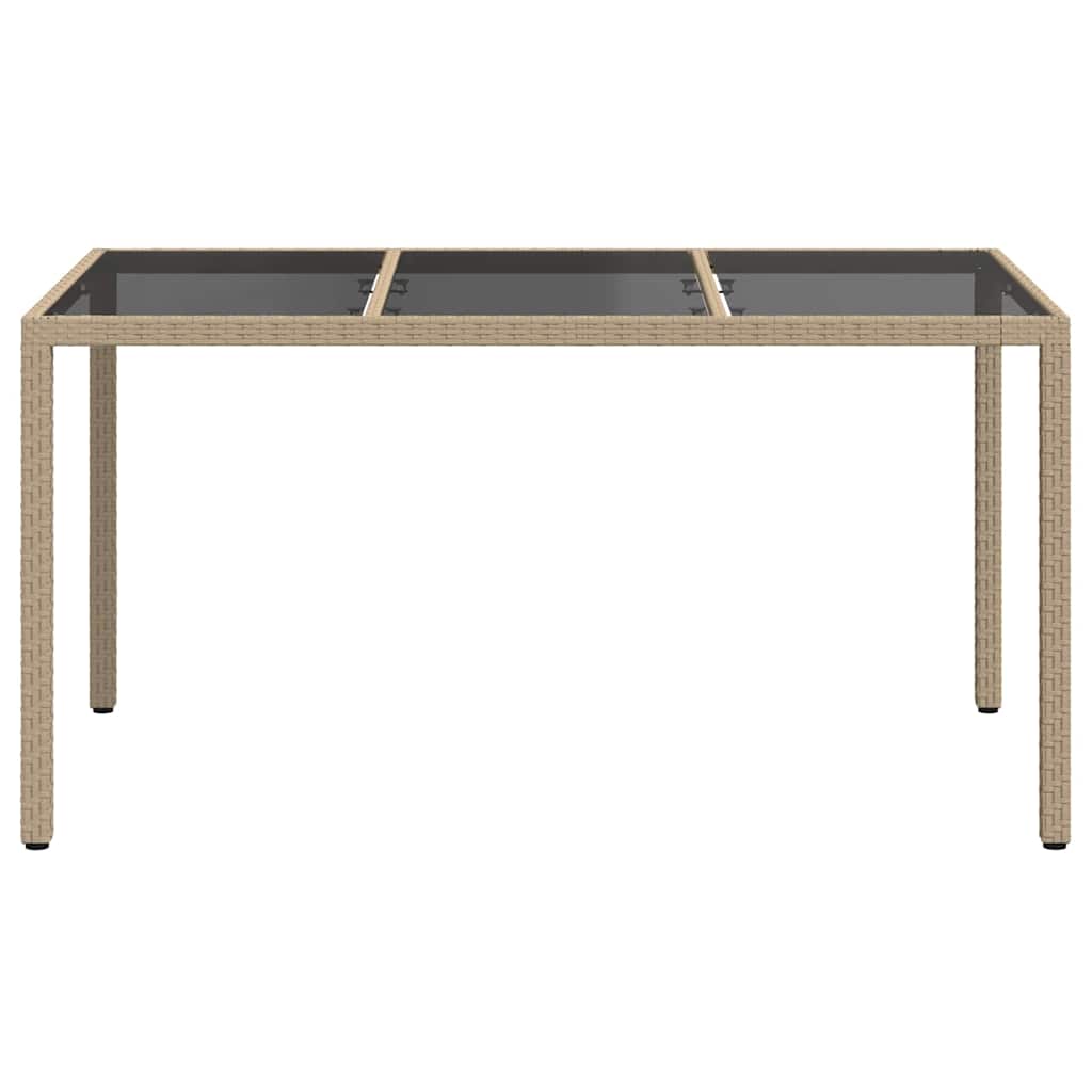 Tavolo da Giardino Beige 150 x 90 x 75 cm polyrattan | homemem39