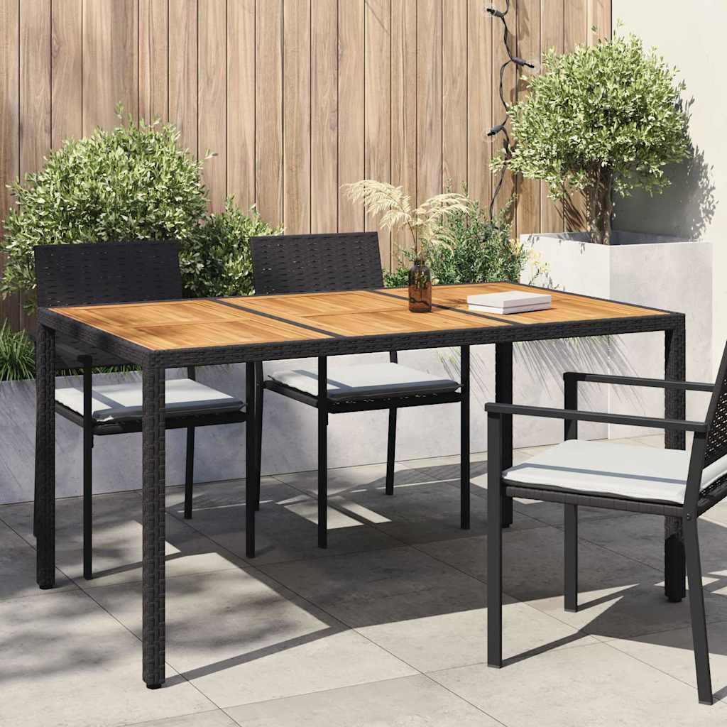 Tavolo da Giardino Nero 150 x 90 x 75 cm polyrattan | homemem39