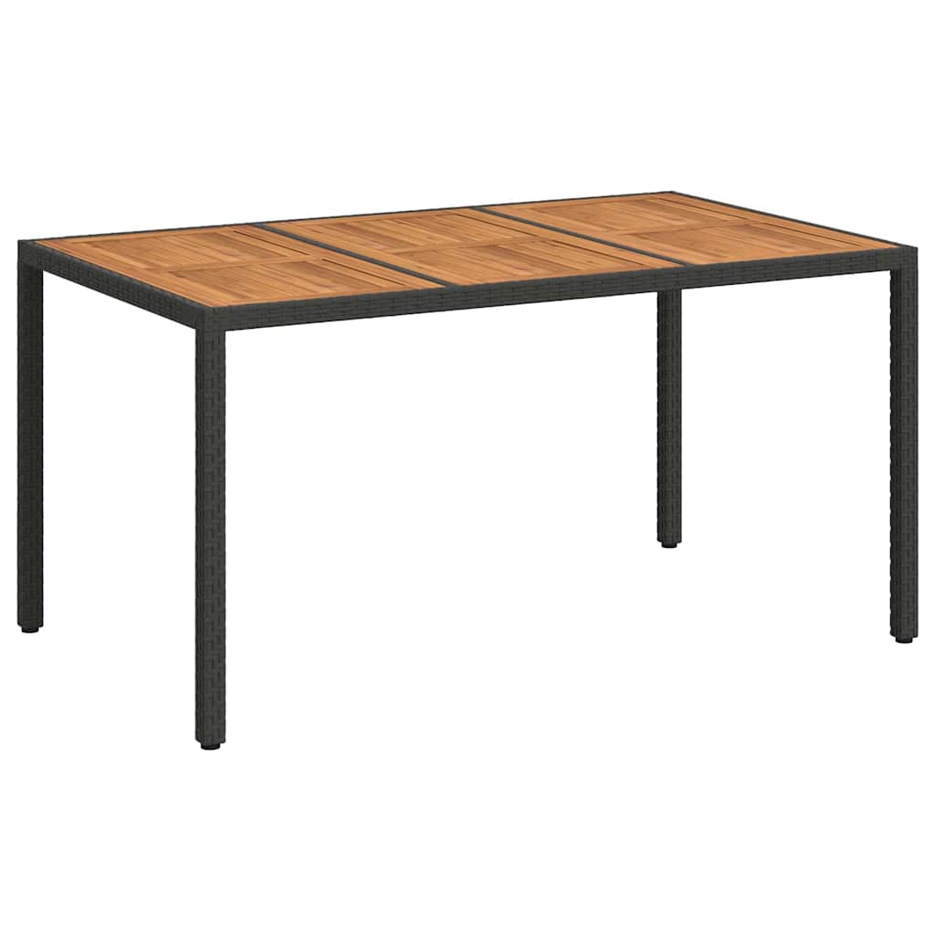 Tavolo da Giardino Nero 150 x 90 x 75 cm polyrattan | homemem39