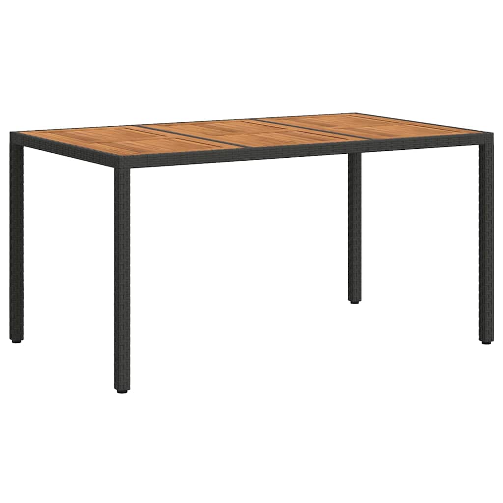 Tavolo da Giardino Nero 150 x 90 x 75 cm polyrattan | homemem39