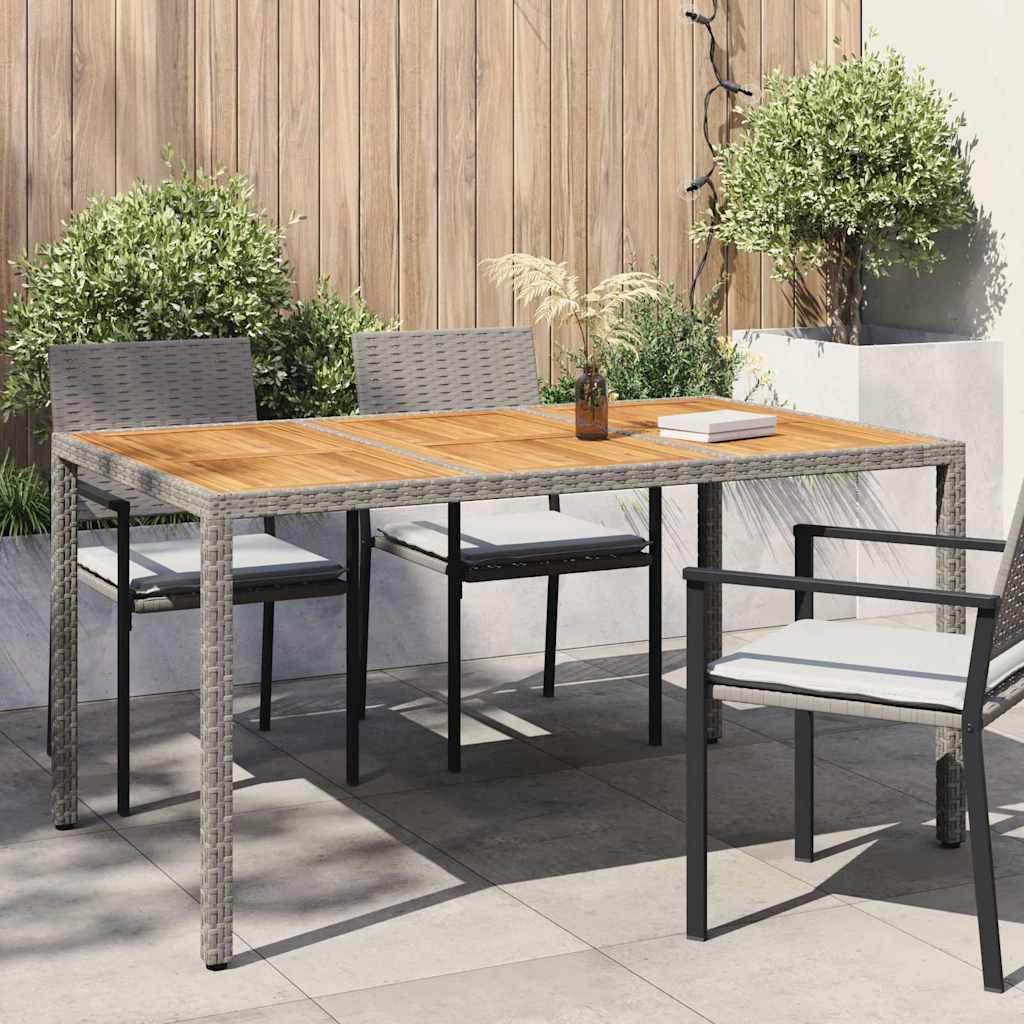 Tavolo da Giardino Grigio 150 x 90 x 75 cm polyrattan | homemem39