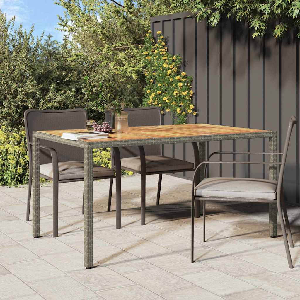 Tavolo da Pranzo da Giardino Grigio 150 x 90 x 75 cm polyrattan