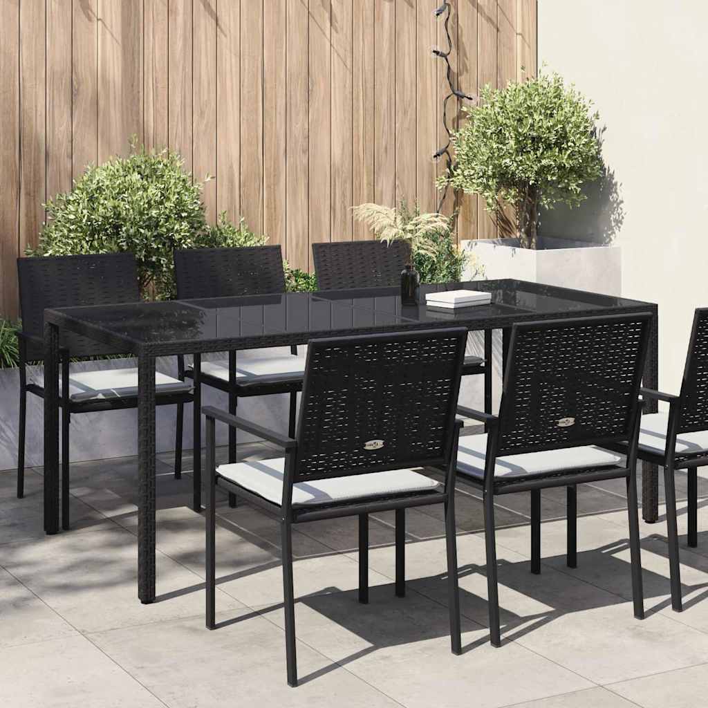 Tavolo da Giardino Nero 190 x 90 x 75 cm polyrattan | homemem39