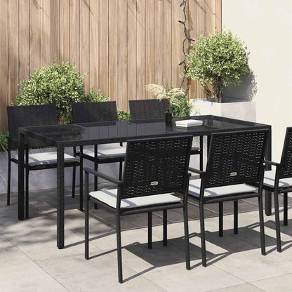 Tavolo da Giardino Nero 190 x 90 x 75 cm polyrattan