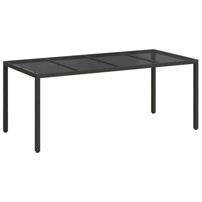Tavolo da Giardino Nero 190 x 90 x 75 cm polyrattan | homemem39
