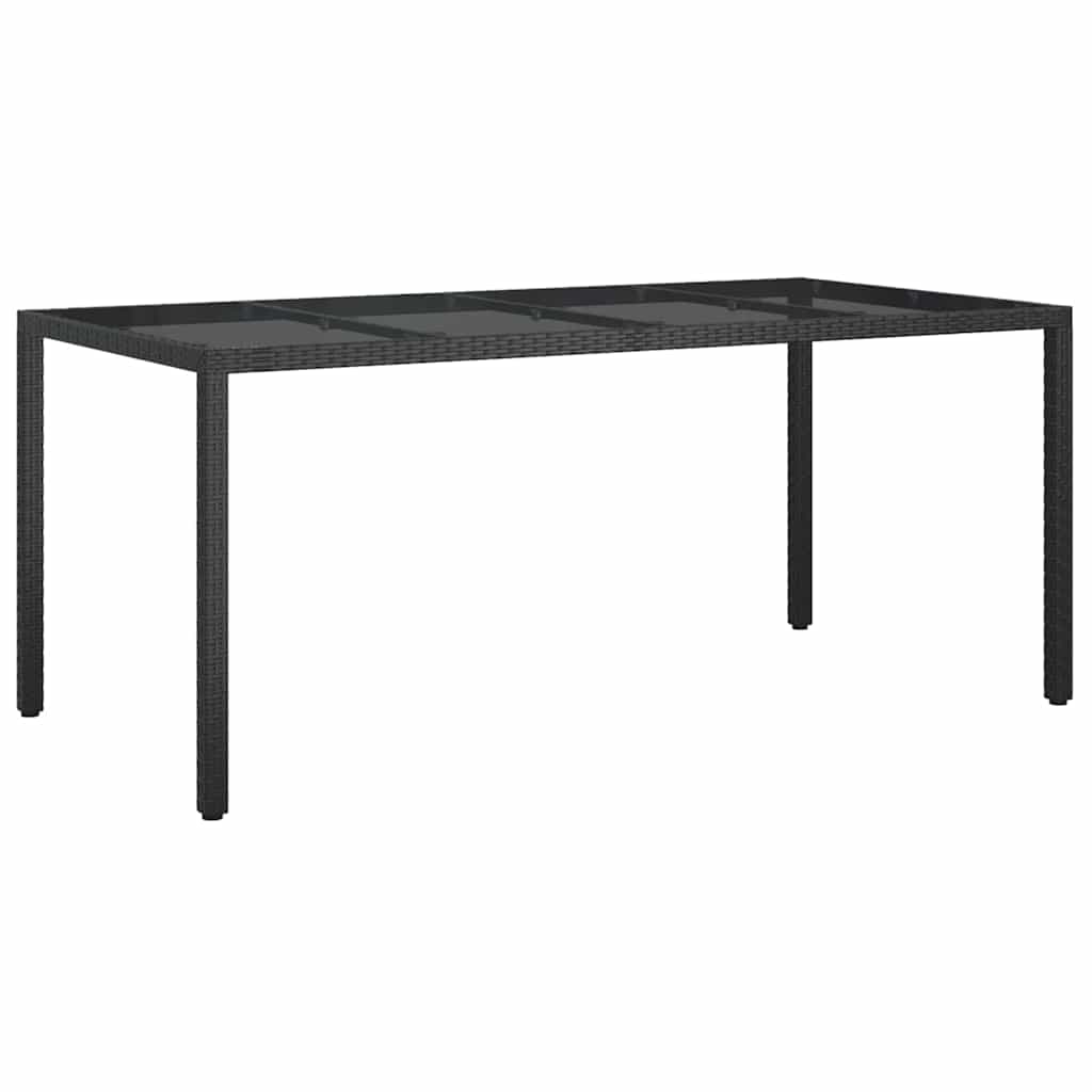 Tavolo da Pranzo da Giardino Nero 190 x 90 x 75 cm polyrattan