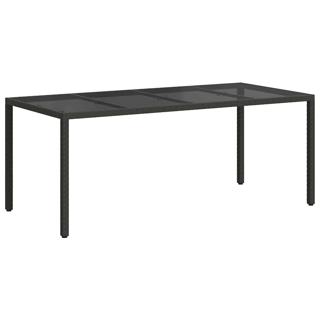 Tavolo da Pranzo da Giardino Nero 190 x 90 x 75 cm polyrattan