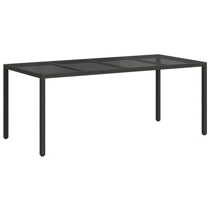 Tavolo da Pranzo da Giardino Nero 190 x 90 x 75 cm polyrattan