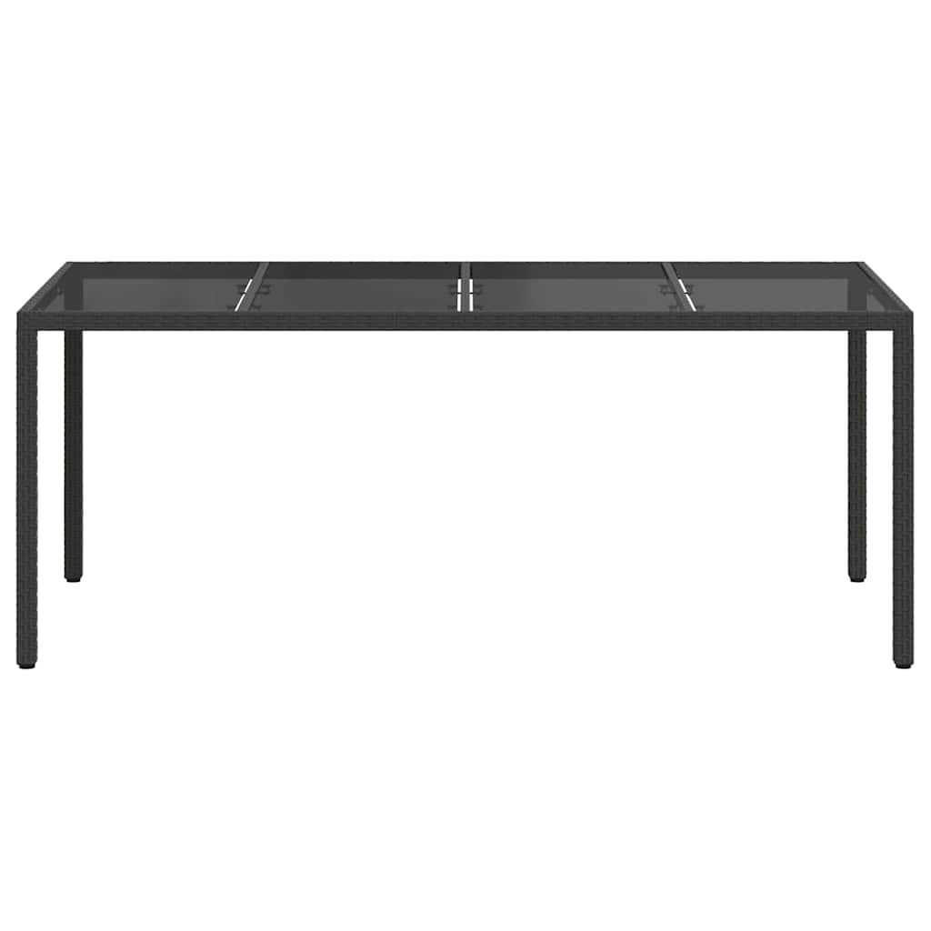 Tavolo da Giardino Nero 190 x 90 x 75 cm polyrattan