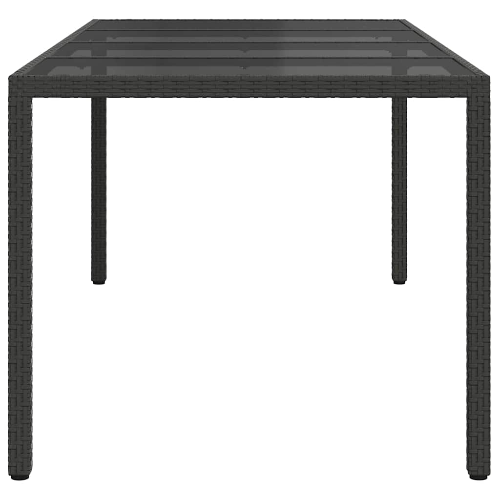 Tavolo da Pranzo da Giardino Nero 190 x 90 x 75 cm polyrattan