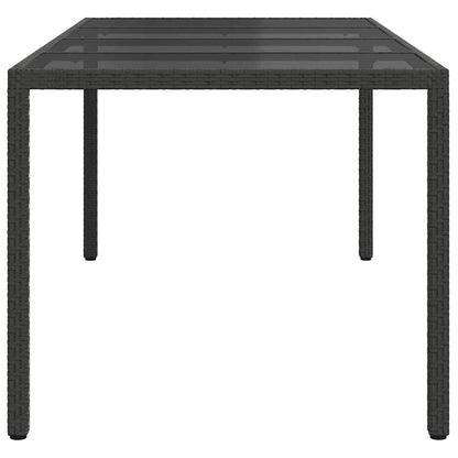 Tavolo da Pranzo da Giardino Nero 190 x 90 x 75 cm polyrattan