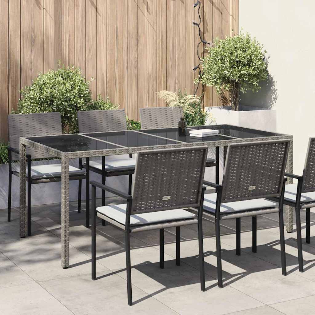 Tavolo da Giardino Grigio 190 x 90 x 75 cm polyrattan | homemem39