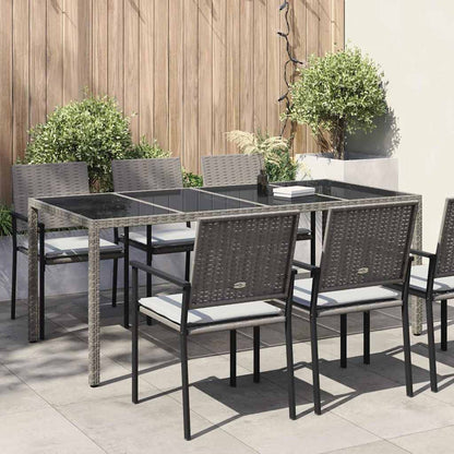 Tavolo da Giardino Grigio 190 x 90 x 75 cm polyrattan