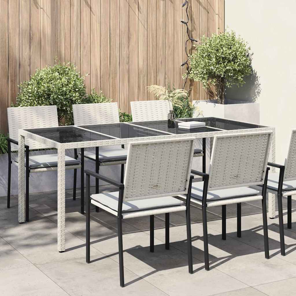 Tavolo da Giardino Bianco 190 x 90 x 75 cm polyrattan