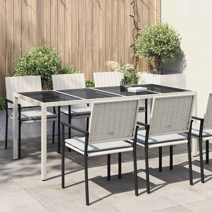 Tavolo da Giardino Bianco 190 x 90 x 75 cm polyrattan