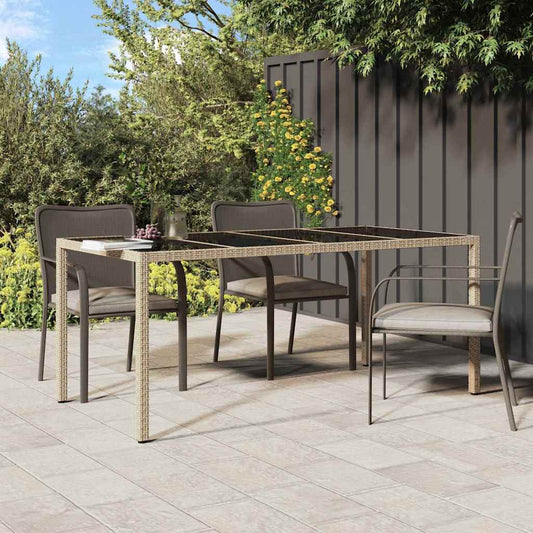 Tavolo da Pranzo da Giardino Beige 190 x 90 x 75 cm polyrattan