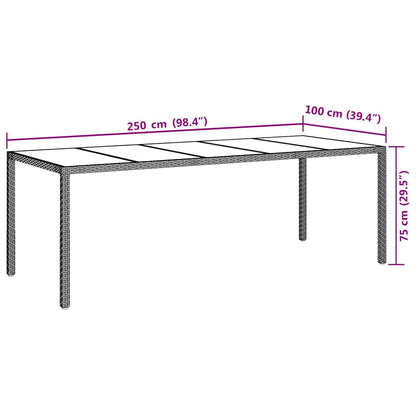 Tavolo da Giardino Nero Puro 250 x 100 x 75 cm polyrattan | homemem39