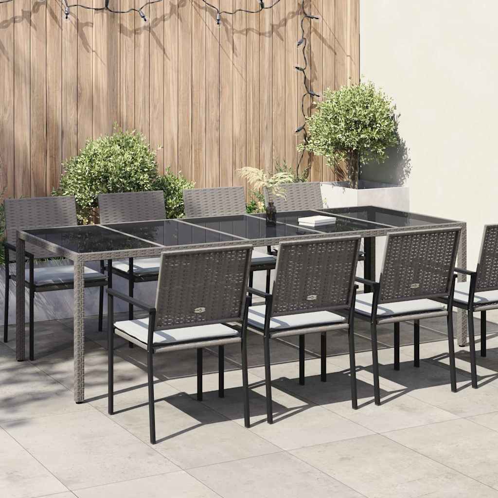 Tavolo da Giardino Grigio 250 x 100 x 75 cm polyrattan