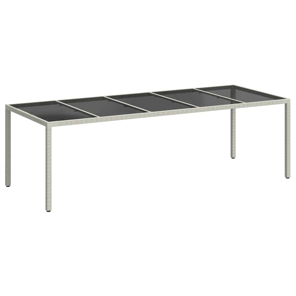 Tavolo Giardino Bianco 250x100x75 cm Polyrattan Vetro Temperato | homemem39