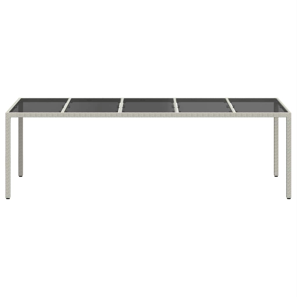 Tavolo Giardino Bianco 250x100x75 cm Polyrattan Vetro Temperato | homemem39