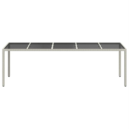 Tavolo Giardino Bianco 250x100x75 cm Polyrattan Vetro Temperato | homemem39