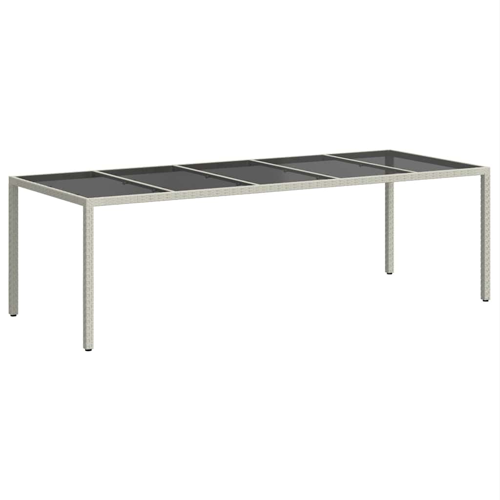 Tavolo Giardino Bianco 250x100x75 cm Polyrattan Vetro Temperato | homemem39