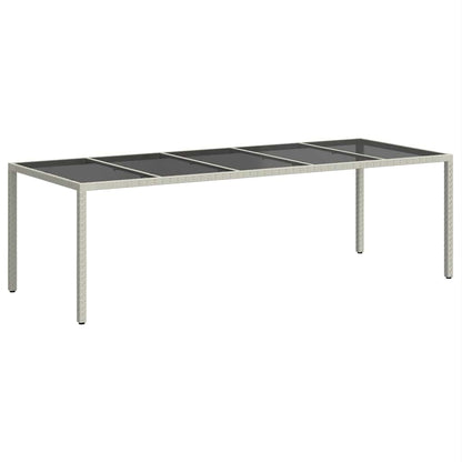 Tavolo Giardino Bianco 250x100x75 cm Polyrattan Vetro Temperato | homemem39