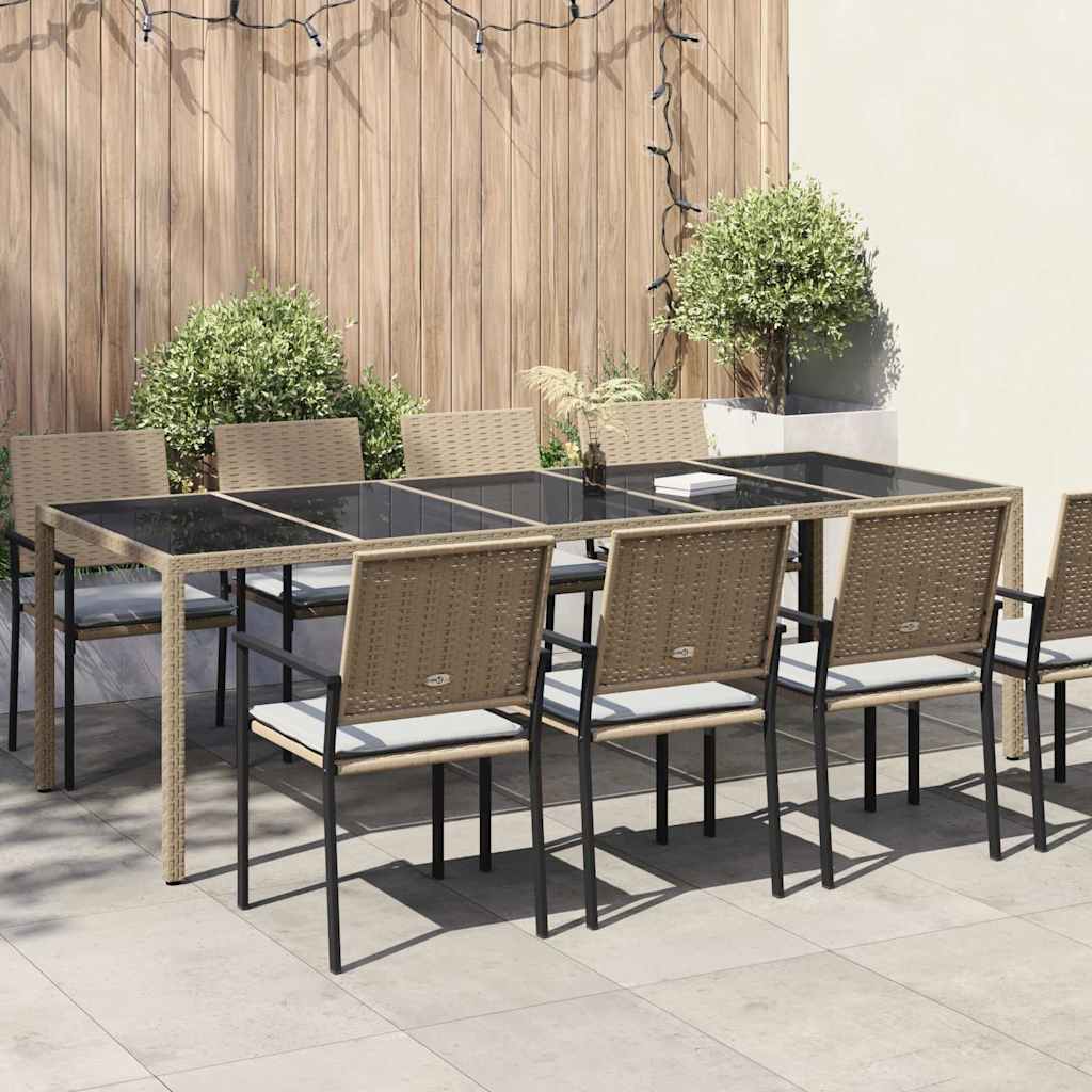 Tavolo da Giardino Beige 250 x 100 x 75 cm polyrattan