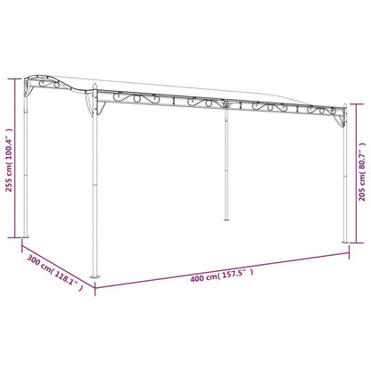 Tettoia Tortora 4x3 m 180 g/m² Tessuto e Acciaio - homemem39