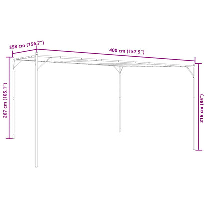Gazebo Antracite 4x4 m 180 g/m² Tessuto e Acciaio - homemem39
