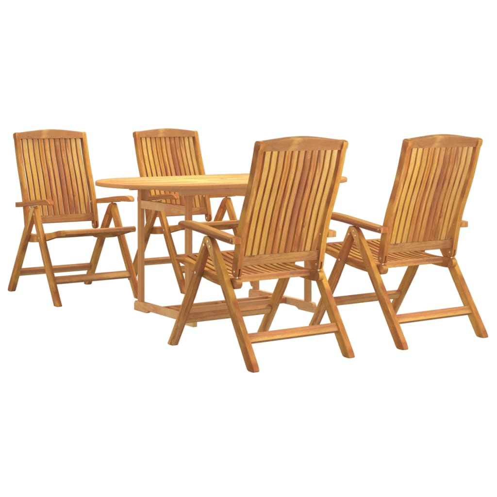 5-piece Garden Dining Set in Solid Teak Wood