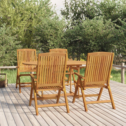 Sedie da Giardino Reclinabili 4 pz in Legno Massello di Teak