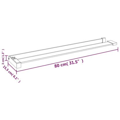 Mensola Doccia per Parete Doccia Walk-in Cromo 80 cm Alluminio