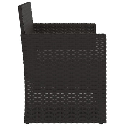 Panca da Giardino con Cuscini Nera 105 cm in Polyrattan | homemem39