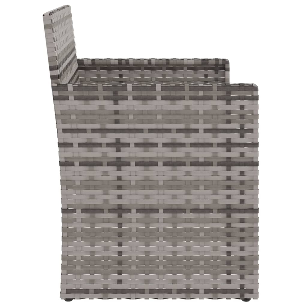 Panca da Giardino con Cuscini Grigia 105 cm in Polyrattan | homemem39
