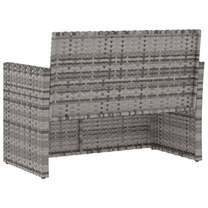 Panca da Giardino con Cuscini Grigia 105 cm in Polyrattan | homemem39