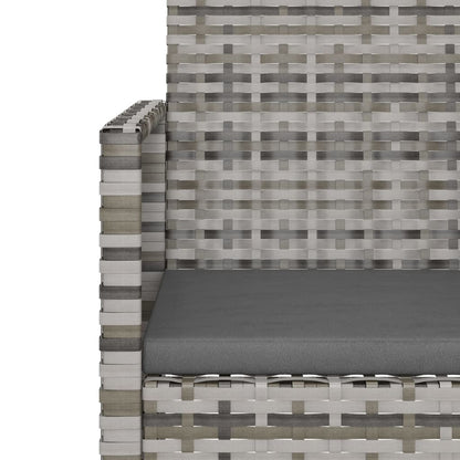 Panca da Giardino con Cuscini Grigia 105 cm in Polyrattan | homemem39